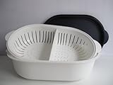 Original Tupperware TUPPERWARE Küchenhelfer Sieb Super Servierstar 4,0 L schwarz-weiß Küchenchef