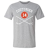 500 LEVEL Sean Couturier Shirt (Cotton, Medium, Heather Gray) - Sean Couturier Philadelphia Sticks WHT