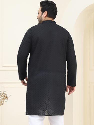 Image of SOJANYA Plus (Since 1958) Men's Silk Blend Embroidered Only Long Kurta