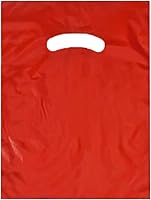 Vista 4 de Stephanie Imports Made In USA - Paquete de 125 bolsas de plástico rosa brillante (12 x 15 pulgadas) con asas troqueladas