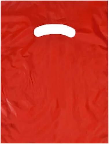 Miniatura 4 de Stephanie Imports Made In USA - Paquete de 125 bolsas de plástico rojo brillante (12 x 15 pulgadas) con asas troqueladas