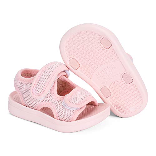 Image of MK MATT KEELY Unisex Kids Summer Slide Sandals Baby Comfort Anti-Slip Open Toe Adjustable Walking Beach Shower Shoes for Boys Girls