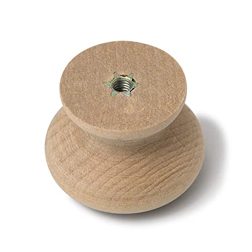 10Pcs Round Wood Drawer Knob Unfinished Cabinet Furniture Drawer Knobs Mushroom Shape Pulls Handles Hardware For Drawer Wardrobe Dresser… #TOP2