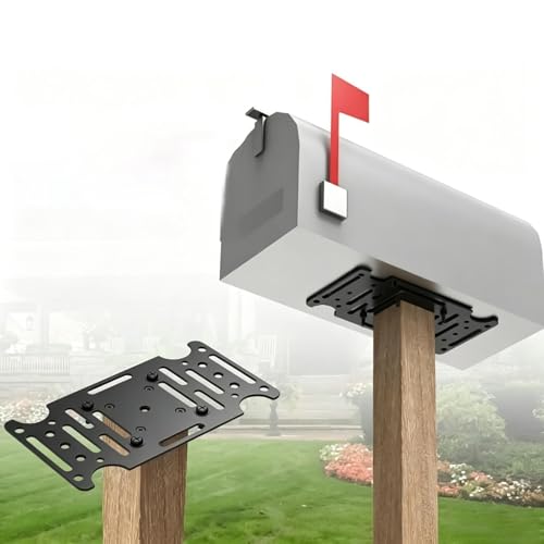 Support boîte aux lettres en acier robuste pour fixation de poteau extérieur - 8
