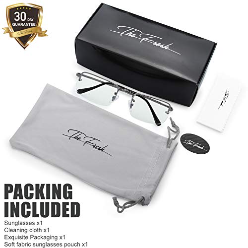 Image of The Fresh Minimalist Small Rectangular Sunglasses Clear Eyewear - Exquisite Packaging