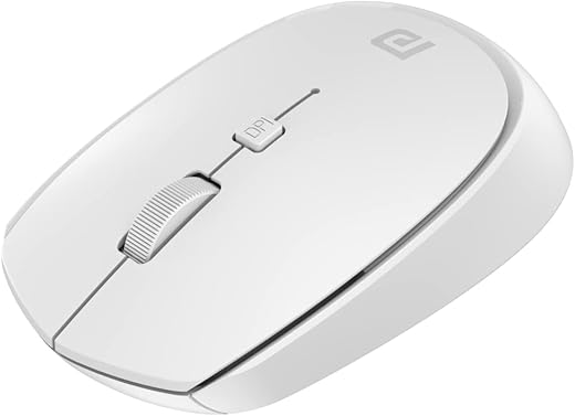 Portronics Toad 23 Wireless Optical Mouse with 2.4GHz, USB Nano Dongle, Optical Orientation, Click Wheel, Adjustable DPI(White)