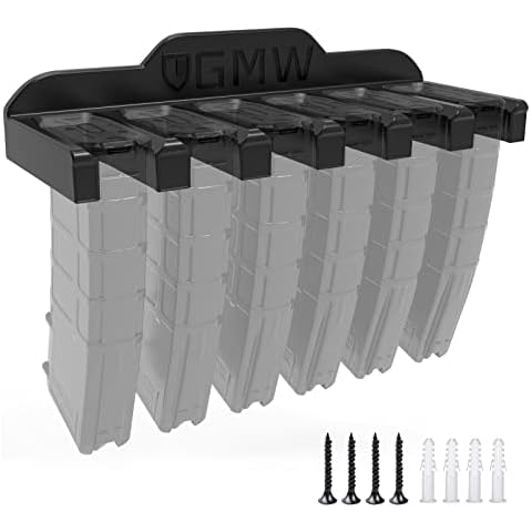 GMW 6 x PMAG Wall Mount for Mag Wall Display | PMAG Mag Holder | AR Magazine Holder | Wall Mount Display for Gun Room | Magazine and Ammo Storage and Organization (6 x PMAG Mount 1 Pack) Cover