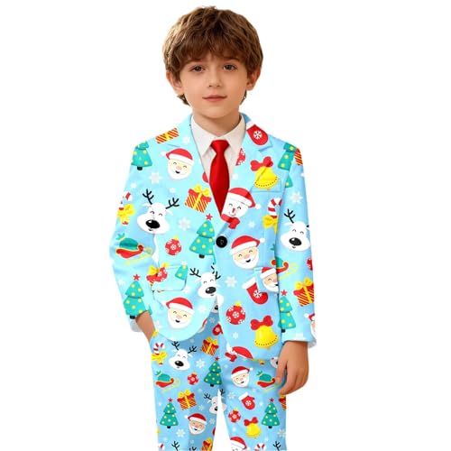 Generisch Chaqueta de Navidad para Niños, Blazer Navideño 3D