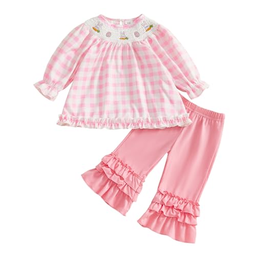 BemeyourBBs Toddler Baby Girl Easter Outfits Long Sleeve Shi