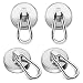 Produktbild Teokantz 4 Stück Ø 32mm Magnethaken Extra Stark, Neodym Magnet Haken Tragfähigkeit 36KG/79LBS, 360° Drehbarer Magnetische Haken Silber
