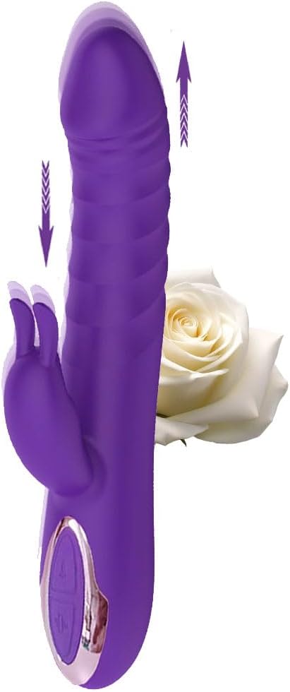 Rabbit Ears Dual Motor Adult Toys Date Night Pleasure Toy Female Automatic Electric Machine Pleasure Toys for Women Upgraded Rechargeable Powerful 10 Modes (Purple)