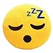 LI&HI 32cm Emoji Smiley Emoticon Yellow Round Cushion Pillow Stuffed Plush Soft Toy (Sleepling)