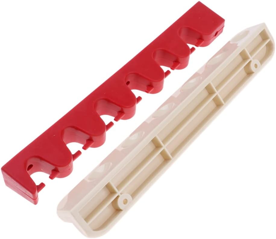 Wall Mounted 6 Card Slot Pool Cue Holder Billiard Plastic Rubber