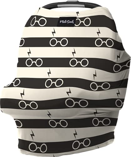 Image of Milk Snob ORIGINAL Harry Potter 5-in-1 Cover Lightning Stripes, Privacy for Breastfeeding, Baby Car Seat, Carrier, Stroller, High Chair, Shopping Cart, Lounger Canopy - Newborn Essentials, Nursing Top