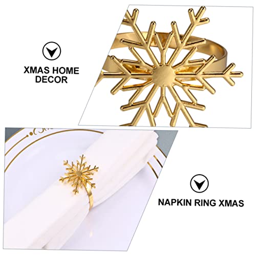 BESTonZON 8 Pçs Anel De Guardanapo De Floco De Neve Toalha De Mesa De Linho Anel De Strass Decoração