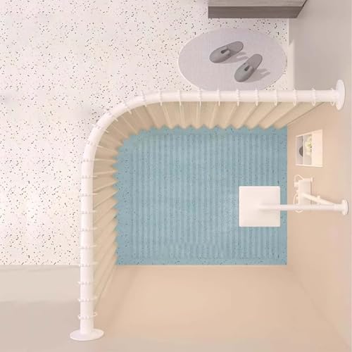 Séparateur de douche incurvé tissu pliable imperméable bain