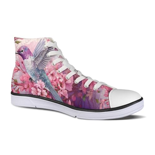 Micoklinlin Womens Canvas Shoes High Top Teens Girls Canvas Sneakers Tennis Shoe Lace Up Casual Classic Flat Walking Shoes