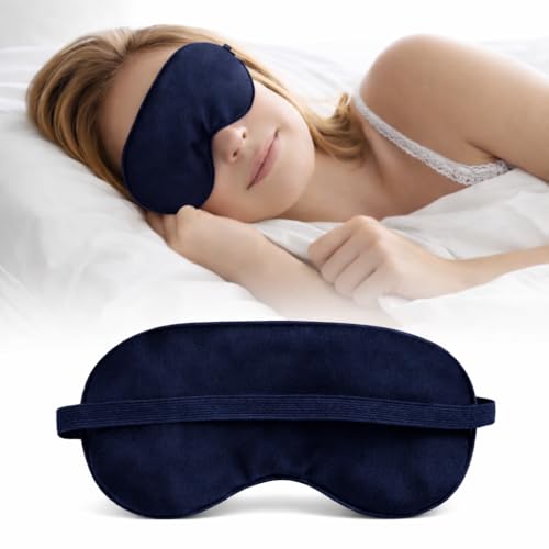 Image of Trajectory Travel Neck Pillow with Sleeping Eye Mask Combo for Travelling and Sleeping in Airplane Flight, Cab, Car, Train, Bus for Men and Women Blue(As seen on Shark Tank)