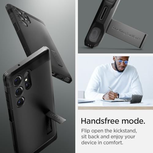 Spigen Capa Tough Armor projetada para Samsung Galaxy S24 Ultra (2024) - Preto