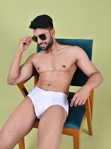 Image of Rupa Colors Modern Solid Brief for Men, Cotton Blend, Regular Fit, Outer Elastic, Pack of 1