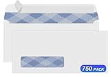 750#10 Single Window Envelopes, PANDRI Self Seal Security Envelopes, Security Tint Pattern for QuickBooks Invoices, Business Statements and Computer Printed Checks, Size 4-1/8 x 9-1/2 Inch - 24 LB