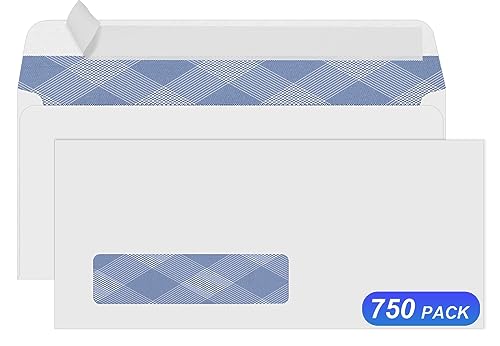 No. 10 single window security envelopes, 4-1/8 x 9-1/2, 24 lb