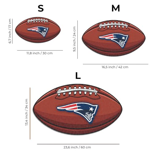 Iconic Puzzles, New England Patriots crest, 100% eco-sustainable wooden puzzle with official license NFL, size S, 150 pieces - Image 3