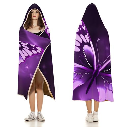 Couverture à capuche papillon violet joli cadeau pour canapé