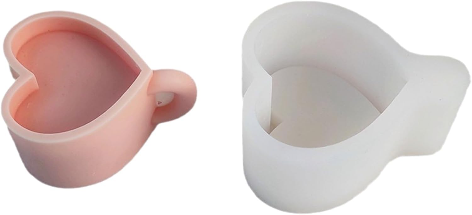 Heart Mug Silicone Mould Love Shape Cup Candle Mold for Resin Casting Soap Soy Wax DIY Handcraft Valentine's Day Candle Making Home Decor Epoxy Table Decoration Wedding Gifts-image-36