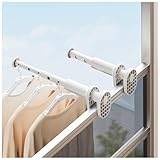 Haiansan 2Pcs Travel Drying Rack for Clothes, Portable Clothes Drying Rack with Retractable Rod Over Door Drying Rack, Foldable Hangers for Cruise, Rv, Dorm, Apartment, Hotel Laundry (White)