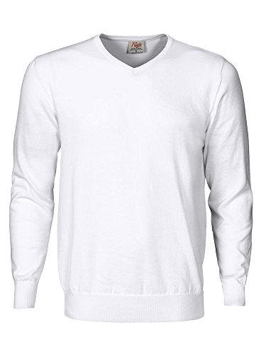 Pull col en V en tricot blanc homme idéal pour vos sorties décontractées