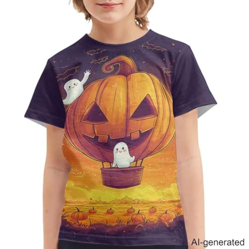 Image of Novelty 3D Graphic T Shirts for Kids Crew Neck Funny Animal Print Short Sleeve Girls Tshirts 3-16 Years