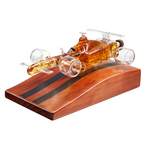 Image of F1 Racecar Whiskey Decanter - 8.12oz - Scotch, Bourbon, Liquor Decanter for Car Lovers, Formula 1 One, Racing Enthusiasts - Unique Whisky Car Bottle, Gift for Men, Barware Decor, Novelty for Home Bar