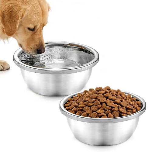 2pcs 1.3 Gallons Large Dog Water Bowl - Rustproof...