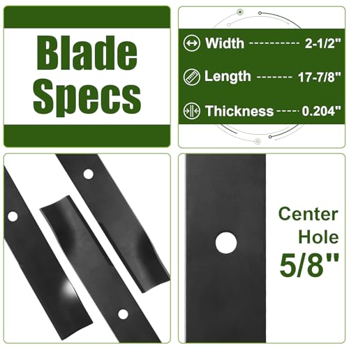 Image of Mower Blades Compatible with Hustler Raptor 52 Inch Deck, High Lift 3 Pack