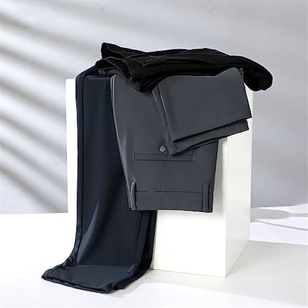 Vogrtcc Män casual kostymbyxor lösa raka byxor