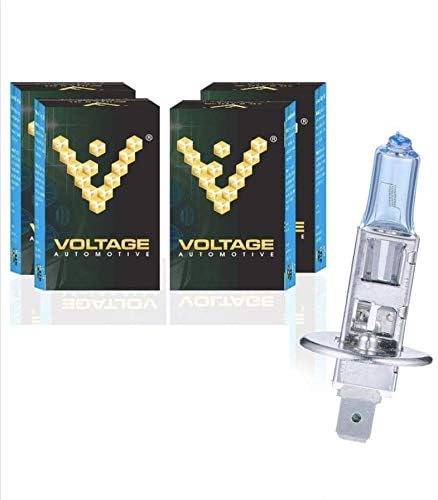 Voltage Automotive H1 Bulb 12258 Polarize White Replacement For High Beam Low Beam Driving Fog Light (4 Pack)