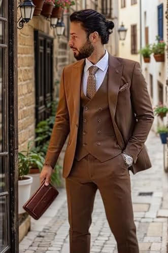 Men's Suits for Men Slim Fit 3 Piece Double Breasted Suit Men Tuxedo for Mens Wedding Birthday Party Formal Suits2