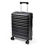 Lekesky Cabin Suitcase for EasyJet Cabin Bag 45x36x20, TSA Lock Carry-Ons Luggage with Detachable Wheels, Small Carry on Suitcase, Underseat Lightweight Hard Shell, 32L, Black