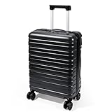 Lekesky Valise Cabine 45x36x20 cm, Trolley léger à Coque Rigide 32L avec Serrure TSA et 4 Roues Amovibles, pour EasyJet sous Le siège, Lufthansa, Eurowings, Ryanair Priority, Noir