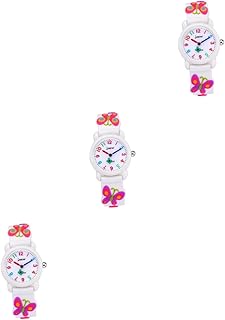 Crianças Assistem 3 Pçs Relógios Infantis Relógios Relógio De Quartzo Relógio De Pulso Analógico Relógios De Quartzo Desenhos Animados Menina Criança Branco Relógios Para Crianças