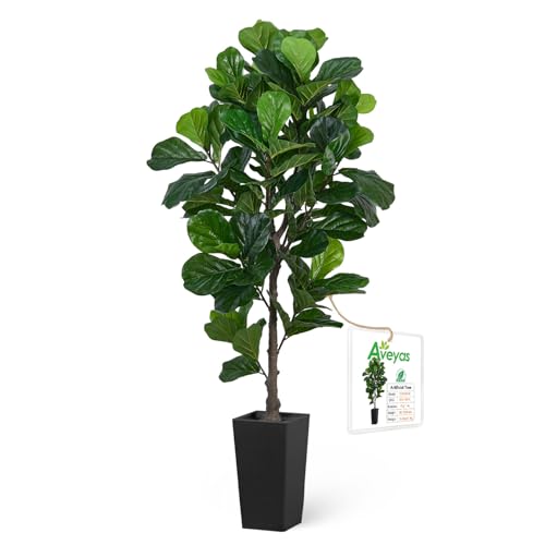 Aveyas 6ft Artificial Fiddle Leaf Fig Tree for Home Decor,