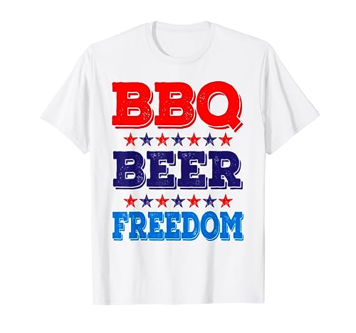 BBQ Beer Freedom America USA Party 4th of July Summer Gift T-Shirt