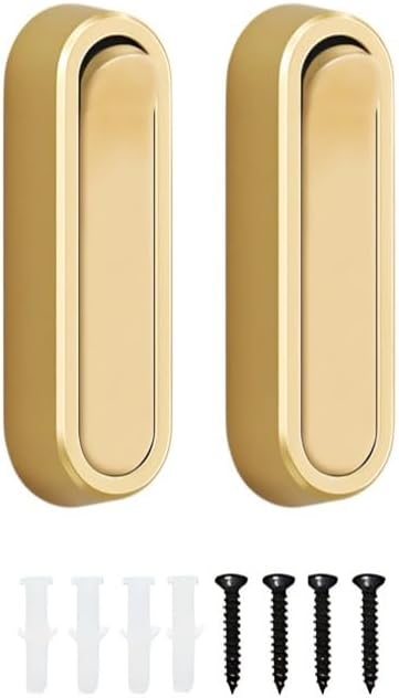 2 Pack Wall Hook, Foldable Coat Hook in Gold and Black, Space-Saving Hanger with Screws, 2.8 x 0.9 Inch (Gold)