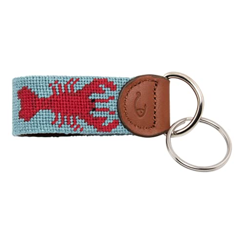 Image of Leather Hand-Stitched Needlepoint Key Fob or Key Chain