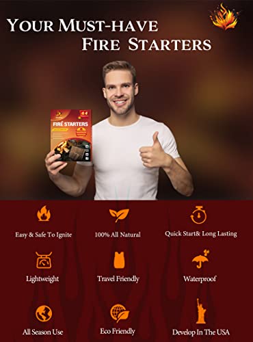 Nvkrvks Fire Starter, Easy-Burning Fire Starter Squares For Wood Stoves, Campfires, Grill Pit And Fireplace, Natural & Waterproof Bbq Fire Starters, 64 Mini Square #TOP6