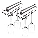 2 Pezzi Supporto per Calici, Porta Calici Sottopensile, Porta Bicchieri da Vino Mensola, Porta Bicchieri da Vino Sospeso, Facile da Installare, Salvaspazio, per Cucina, Bar, Amante del Vino