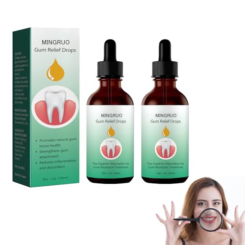 MINGRUO 2Pcs Regeneración for la Reparación de las Encías, Gotas Regeneradoras de Encías, Gotas para el Cuidado Dental, Gel Regenerador de EncíAs, Gotas de Crecimiento de Goma