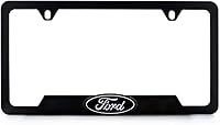 Vista 5 de Ford Logo 3D en negro ABS de plástico con 2 agujeros, soporte para marco de matrícula