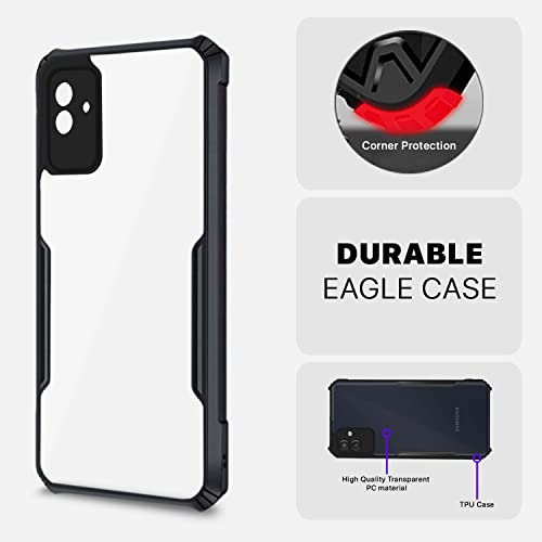 Image of Pikkme Ultra Hybrid Back Cover for Samsung Galaxy M13 5G | Raised Edges |Crystal Clear Transparent | Full Camera Protection Bumper Case (Black)
